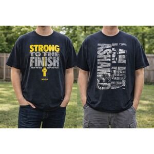 Kerusso Strong To The Finish Romans 1:16 Christian Graphic Tee Black 3XL‎